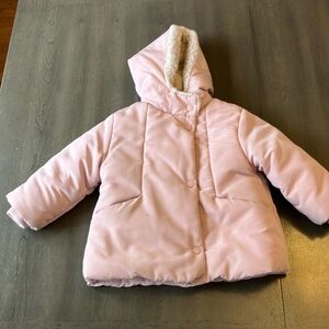 Pink Zara winter coat for toddler girl